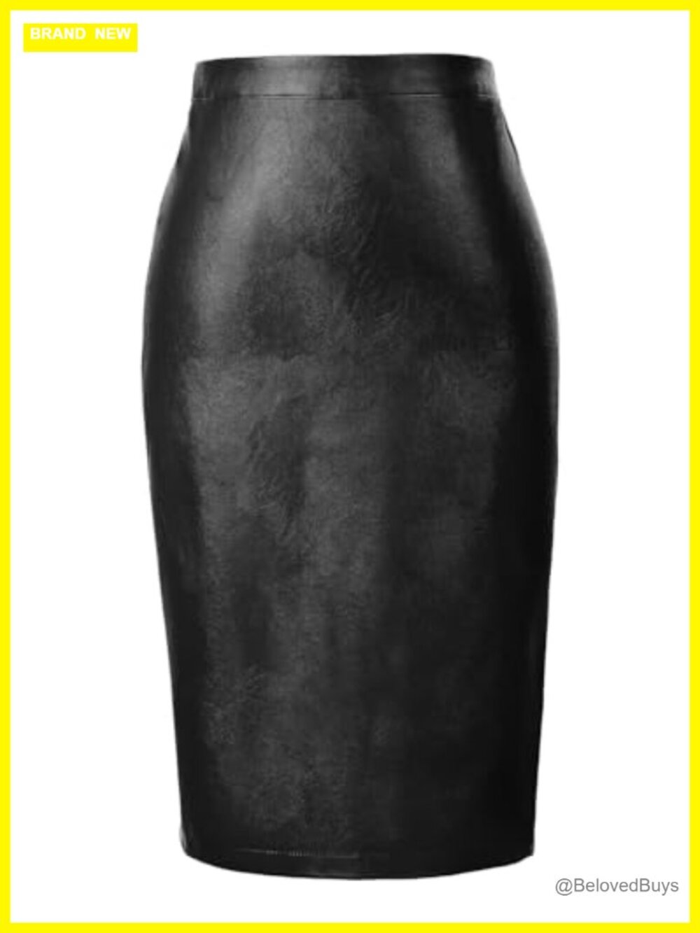 Faux Leather Bodycon Pencil Skirt High Waist Knee Length